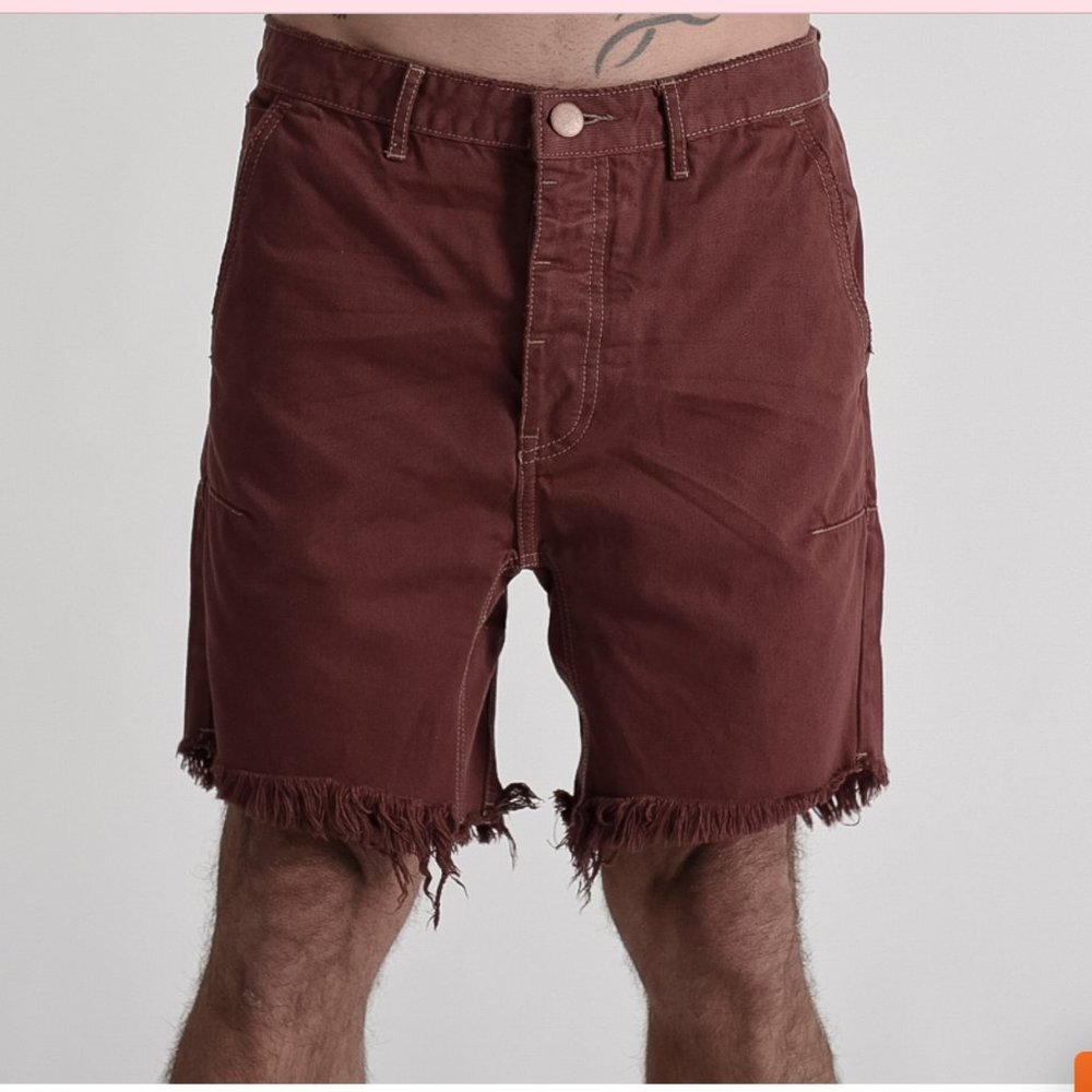 One Teaspoon BORDEAUX MR PINKS RELAXED STRAIGHT LEG SHORT Size 28 - Picture 6 of 15
